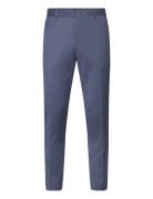 Slhslim-Neil Blue Check Trs Bottoms Trousers Formal Navy Selected