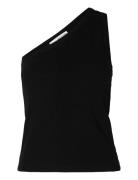Slfanna Shoulder Top Tops T-shirts & Tops Sleeveless Black Selected
