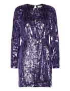 Slfari-Colyn Ls Short Sequins Dress B Kort Kjole Purple Selected