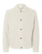 Slhnealy Ls Knit Shirt Jacket Noos Ulljakke Jakke Beige Selected