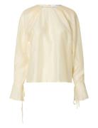 Slfiris Ls O-Neck Top Tops Blouses Long-sleeved Cream Selected