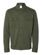 Slhjackie Sweat Jacket Noos Tops Overshirts Khaki Green Selected