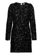 Slfcolyn Ls Short Sequins Dress B Kort Kjole Black Selected