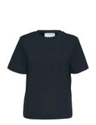 Slfessential Ss Boxy Tee Noos Tops T-shirts & Tops Short-sleeved Navy ...