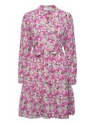 Slfmivi Ls Short Aop Dress B Noos Kort Kjole Pink Selected