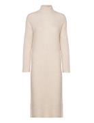 Slfmaline Ls Knit Dress High Neck Noos Knelang Kjole Cream Selected