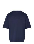 Seam Detail T-Shirt Tops T-shirts Short-sleeved Navy Mango