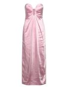 Clea Satin Maxi Dress Maxikjole Festkjole Pink Bardot