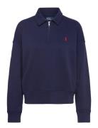 Fleece Quarter-Zip Tops Sweat-shirts & Hoodies Sweat-shirts Navy Polo ...