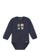 Body Ls Langermet Bodysuit Navy Minymo