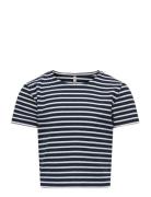 Kognella Striped S/S O-Neck Top Jrs Noos Tops T-shirts Short-sleeved N...