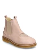 Booties - Flat - With Elastic Snørestøvletter Støvletter Pink ANGULUS