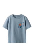 Nmmkeith Ss Nreg Top Box Tops T-shirts Short-sleeved Blue Name It