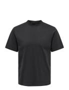 Onsotis Life Reg Mock Neck Tee Tops T-shirts Short-sleeved Black ONLY ...