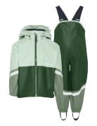 Waterman Kids Set 12 Outerwear Rainwear Rainwear Sets Green Didriksons