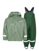 Slaskeman Kids Set 3 Outerwear Rainwear Rainwear Sets Green Didriksons