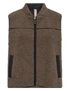 Mmrowe Teddy Waistcoat Vests Padded Vests Brown MOS MOSH