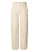 Slfalice Mw Barrel Ecru Jeans Bottoms Jeans Wide Beige Selected