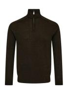 Bs Pelle Regular Fit Knitwear Tops Knitwear Half Zip Jumpers Green Bru...