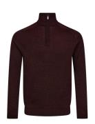 Bs Pelle Regular Fit Knitwear Tops Knitwear Half Zip Jumpers Burgundy ...