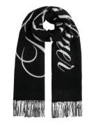 Tommy Script Logo Scarf Accessories Scarves Winter Scarves Black Tommy...