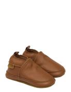Leather Slipper - Solid Tøfler Innesko Brown Mikk-line