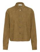 Kavera Button Shirt Tops Shirts Long-sleeved Khaki Green Kaffe