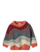 Jaquard Pullover Knud Tops Knitwear Pullovers Red Wheat