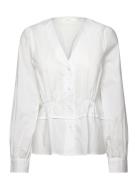 Atlasiw V-Neck Shirt Tops Blouses Long-sleeved White InWear