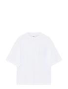 Drew Embroidery - Heavy Jersey Tops T-shirts & Tops Short-sleeved Whit...