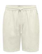 Onstel Visc Lin Shorts 0075 Cs Bottoms Shorts Casual White ONLY & SONS