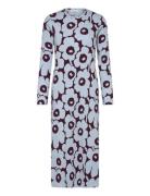 Rulla Unikko Knelang Kjole Blue Marimekko