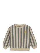 Over D Sweater Stripe Tops Sweat-shirts & Hoodies Sweat-shirts Cream D...