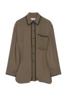 Olenna - Matte Crepe Tops Shirts Long-sleeved Brown Day Birger Et Mikk...