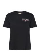 Reg Graphic Ss T-Shirt Tops T-shirts & Tops Short-sleeved Black GANT