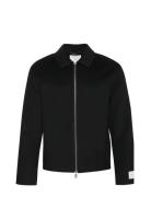 Ls Solid Wool Short Fz Jkt Ulljakke Jakke Black Calvin Klein