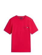 Small Crest Outline Tee Tops T-shirts Short-sleeved Red Tommy Hilfiger