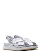 Tuscan Cross D Shoes Summer Shoes Platform Sandals Silver Clarks