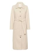 Crclara Long Coat Outerwear Coats Winter Coats Cream Cream