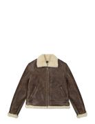 Aviator Jacket Skinnjakke Skinnjakke Brown Lee Jeans