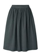 Olga Skirt - Poplin Knelangt Skjørt Grey STUDIO FEDER