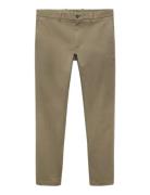 Barna Slim-Fit Twill Chino Trousers Bottoms Trousers Chinos Beige Mang...
