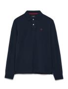 Slim Fit Logo Ls Tops Polos Long-sleeved Navy Hackett London