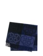 Monogram Wool Scarf Accessories Scarves Winter Scarves Navy GANT