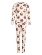 Tnholiday Rib Night Set Pyjamas Sett Cream The New