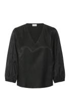 Kaida Blouse Tops Blouses Long-sleeved Black Kaffe