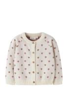 Nmfsaran Ls Knit Card Heart Lil Tops Knitwear Cardigans Cream Lil'Atel...