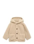 Shearling-Effect Hooded Coat Outerwear Fleece Outerwear Fleece Jackets...
