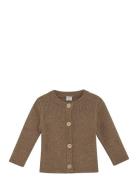 Cardigan - Knitted Tops Knitwear Cardigans Brown CeLaVi