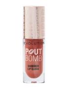 Revolution Pout Bomb Shimmer Gloss Nude Glow Lipgloss Sminke Red Revol...